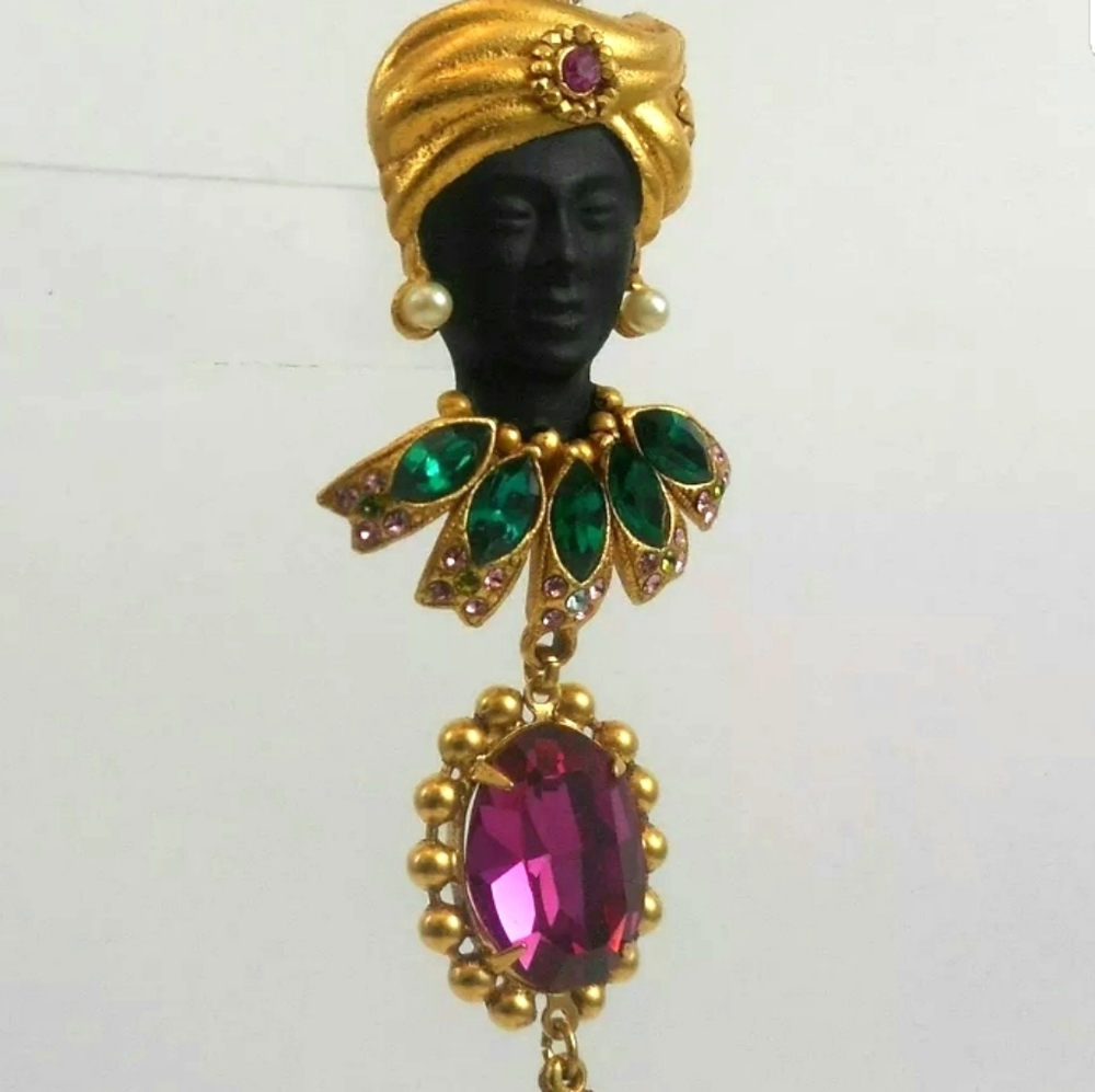 ASKEW LONDON ORNATE COLLAR BLACKAMOOR BROOCH